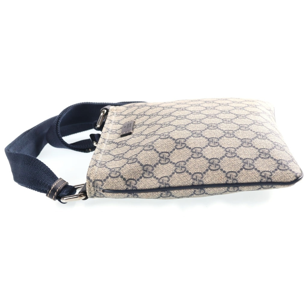 GUCCI(グッチ) GGスプリーム PVC レザー ショルダーバッグ ベージュ/ネイビー 201538 レディース
