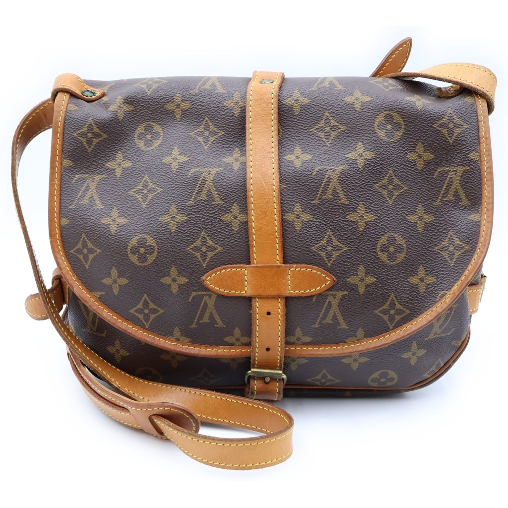 LOUIS VUITTON(ルイヴィトン) モノグラム ソミュール30 PVC レザー ショルダーバッグ ブラウン M42256 レディース