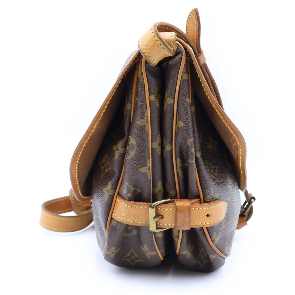 LOUIS VUITTON(ルイヴィトン) モノグラム ソミュール30 PVC レザー ショルダーバッグ ブラウン M42256 レディース