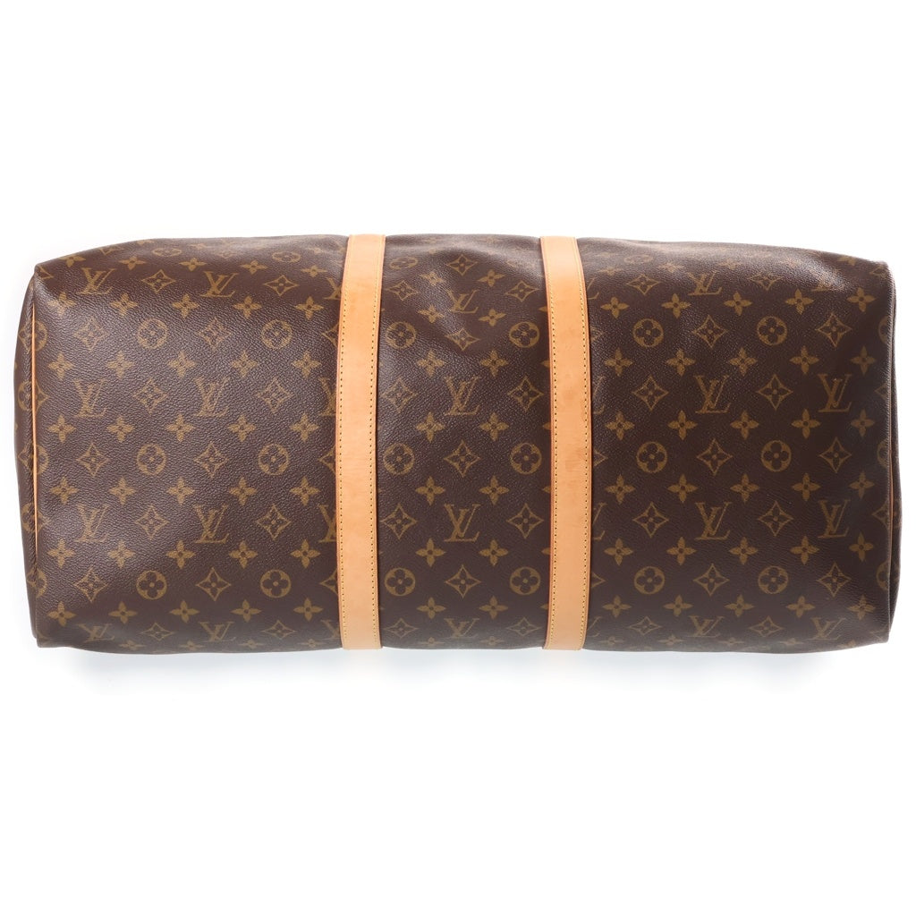 LOUIS VUITTON(ルイヴィトン) モノグラム キーポル55 PVC レザー ボストンバッグ ブラウン M41424