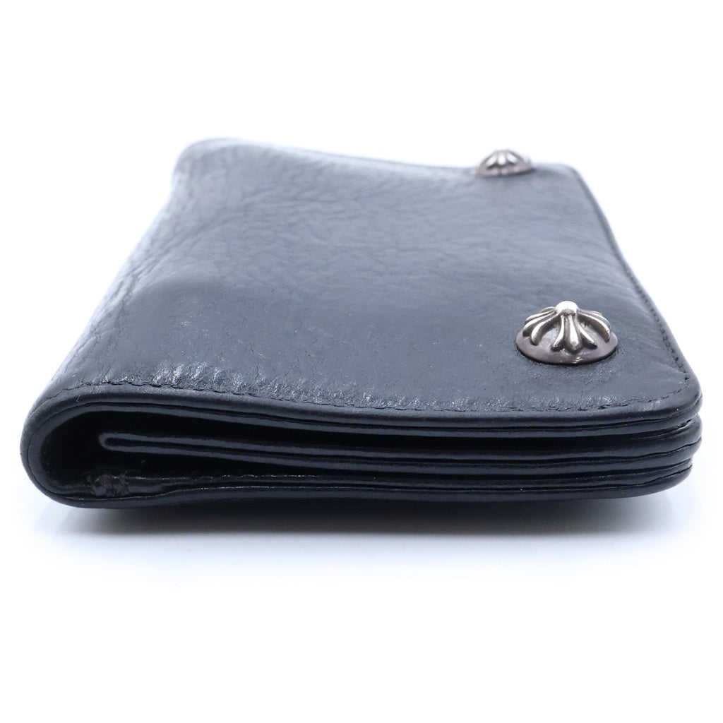 CHROME HEARTS(クロムハーツ) 1ZIP 1ジップ クロスボールボタン レザーウォレット 財布 ブラック BCA362