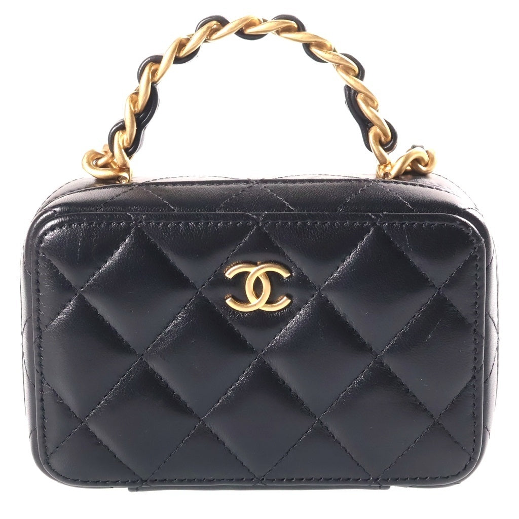 CHANEL(シャネル) スモール バニティ チェーンショルダーバッグ 黒 GD金具 レディース