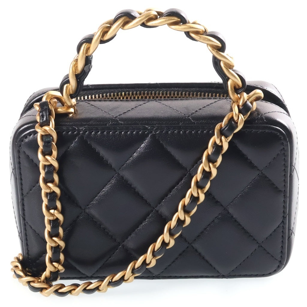 CHANEL(シャネル) スモール バニティ チェーンショルダーバッグ 黒 GD金具 レディース