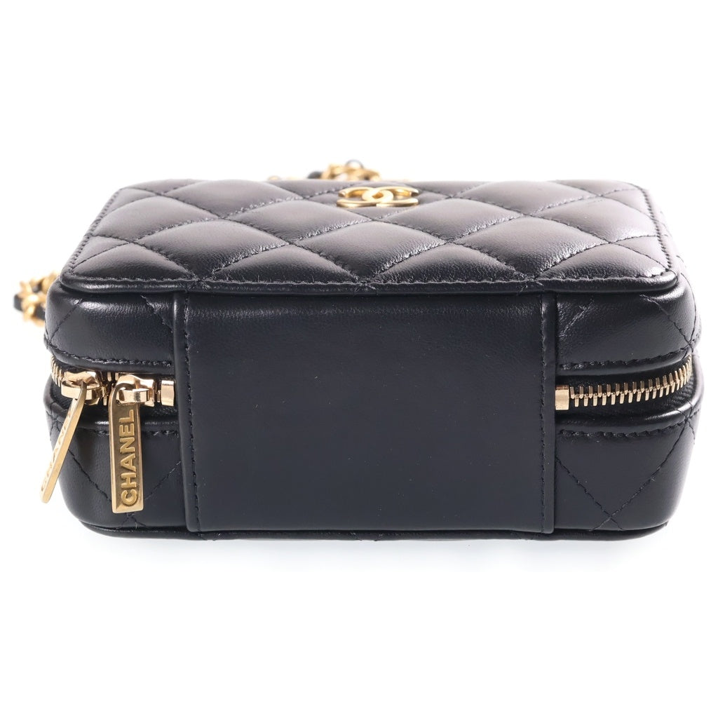 CHANEL(シャネル) スモール バニティ チェーンショルダーバッグ 黒 GD金具 レディース