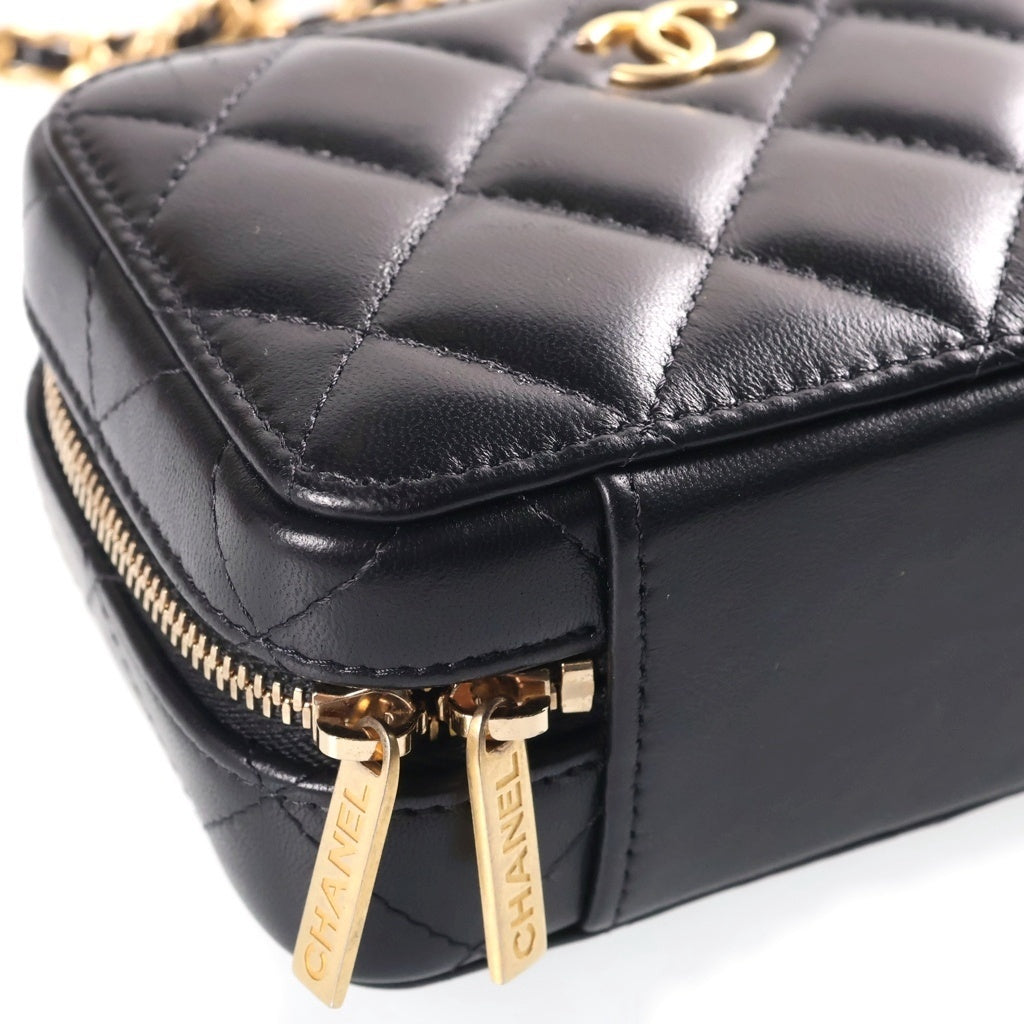 CHANEL(シャネル) スモール バニティ チェーンショルダーバッグ 黒 GD金具 レディース