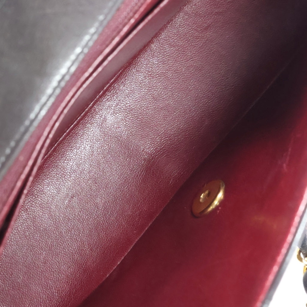 CHANEL(シャネル) ダイアナ25 SフラップSチェーンショルダーバッグ 黒 ラムスキン GD金具 レディース