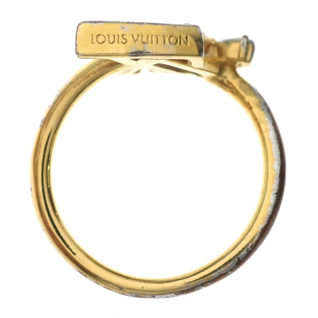 LOUIS VUITTON(ルイヴィトン) アイコニック フラワーリング メタル ゴールド ラインストーン #M M1177L レディース
