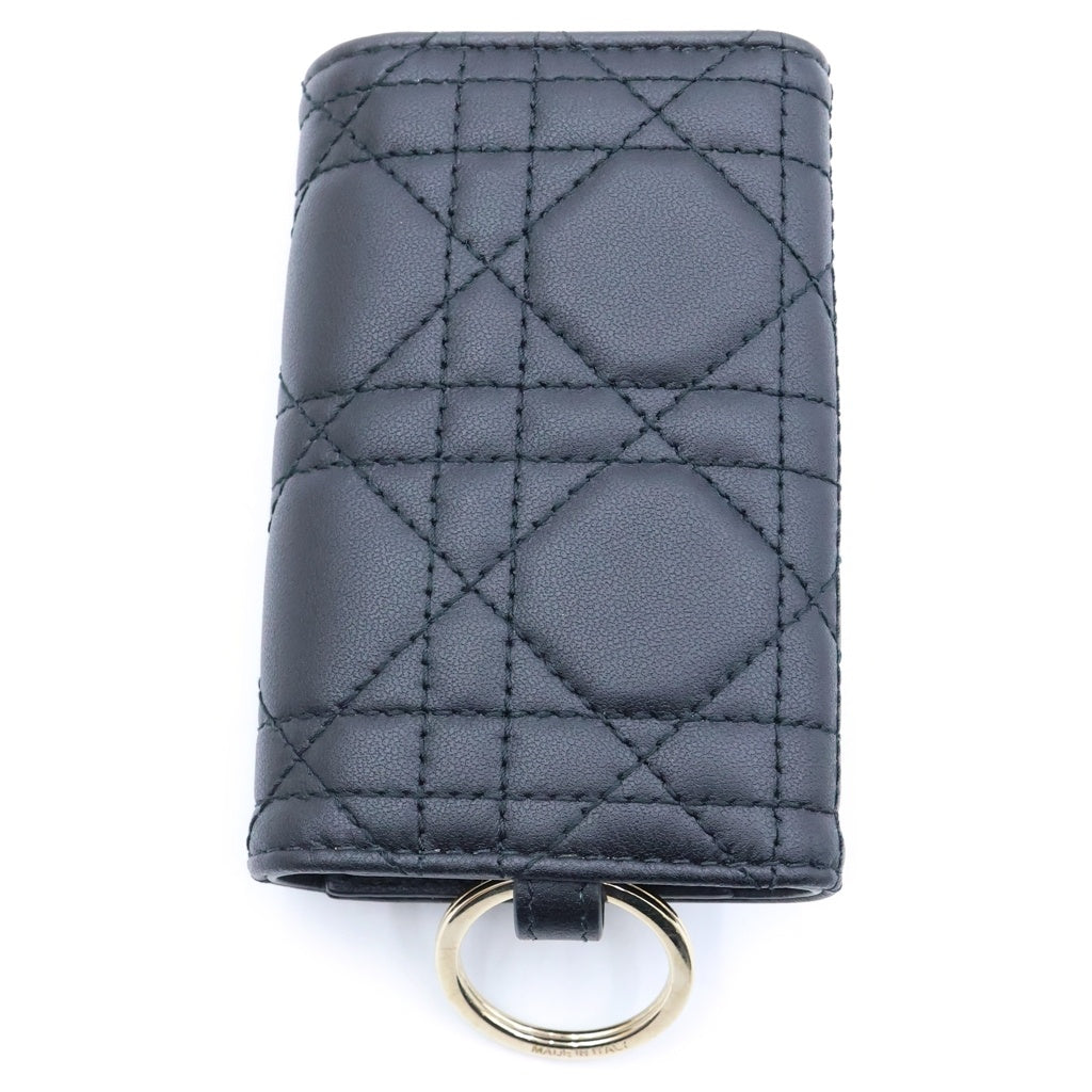 Christian Dior(クリスチャンディオール) カナージュ レディディオール キーケース 4連 ブラック カーフ ゴールド金具 S6023ONMJ M900 レディース