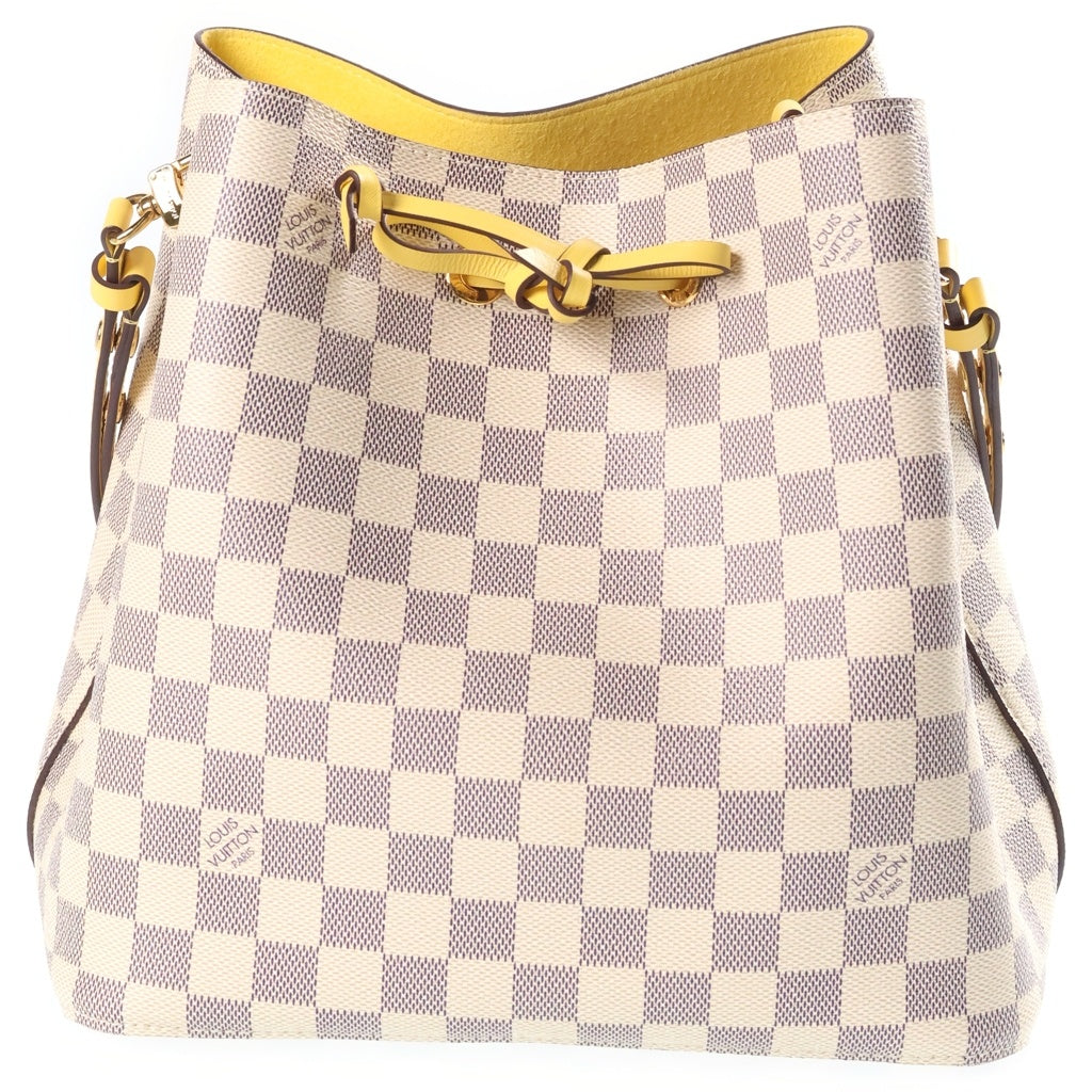 LOUIS VUITTON(ルイヴィトン) ダミエアズール ネオノエ パイナップル ワンショルダーバッグ アイボリー×イエロー レザー×PVC N40151 ゴールド金具 レディース