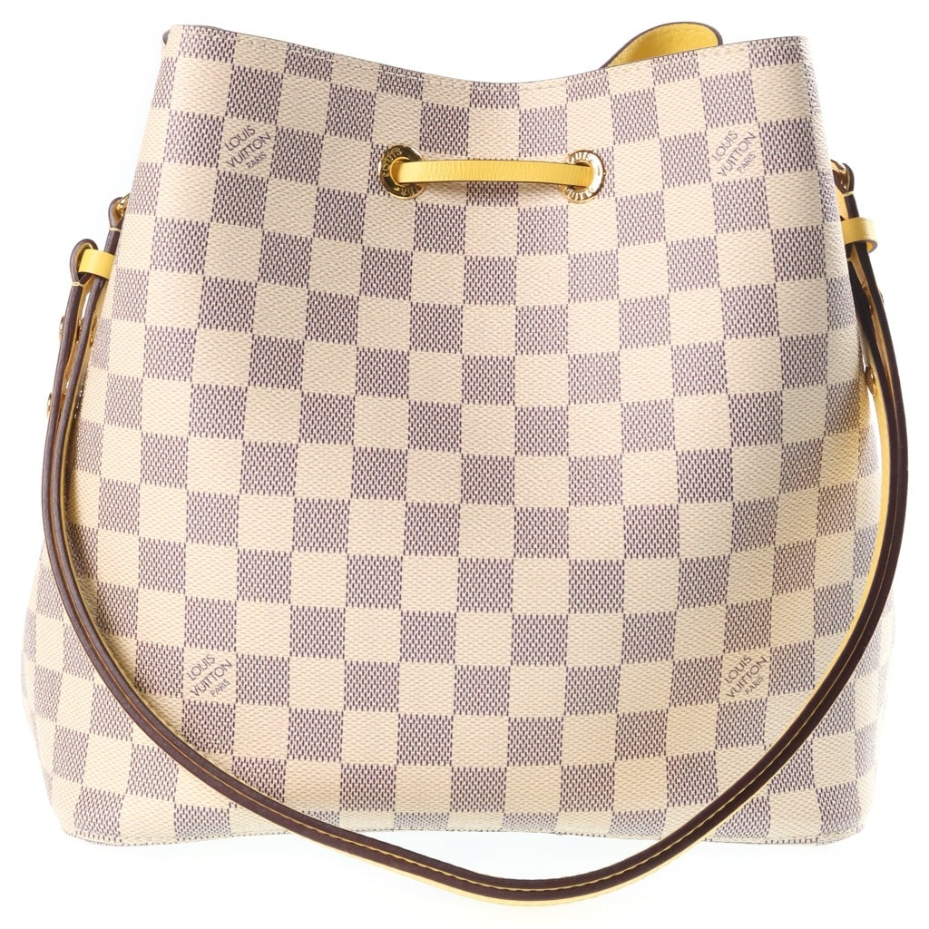 LOUIS VUITTON(ルイヴィトン) ダミエアズール ネオノエ パイナップル ワンショルダーバッグ アイボリー×イエロー レザー×PVC N40151 ゴールド金具 レディース