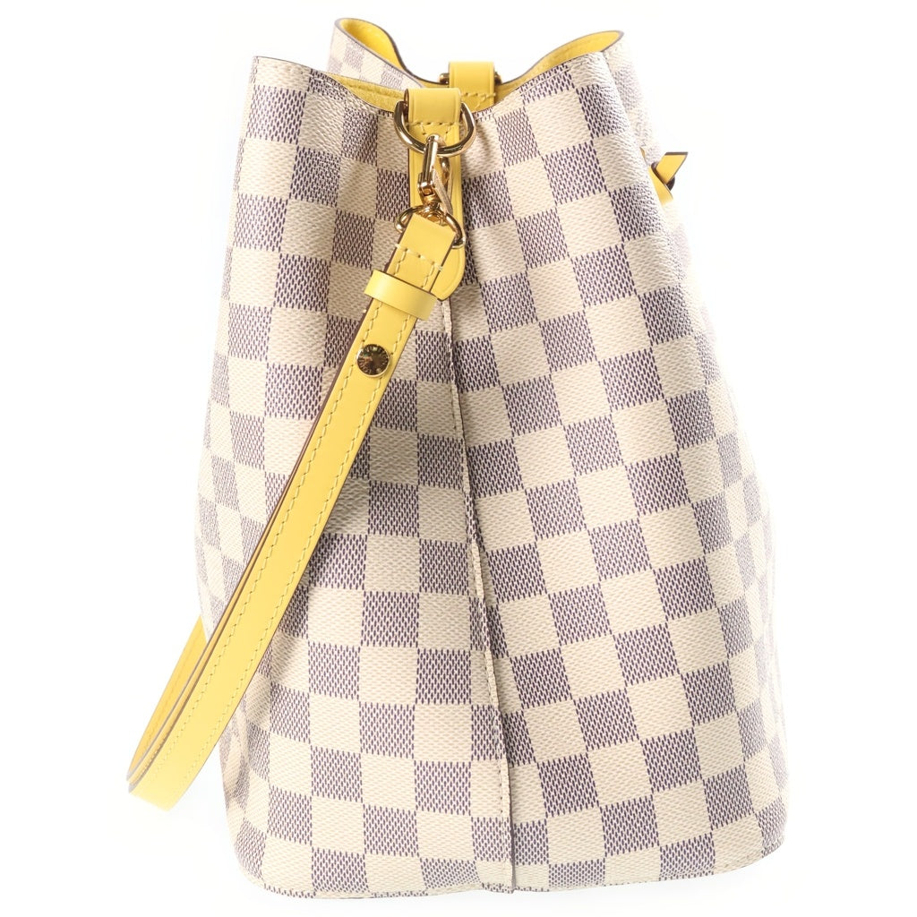 LOUIS VUITTON(ルイヴィトン) ダミエアズール ネオノエ パイナップル ワンショルダーバッグ アイボリー×イエロー レザー×PVC N40151 ゴールド金具 レディース