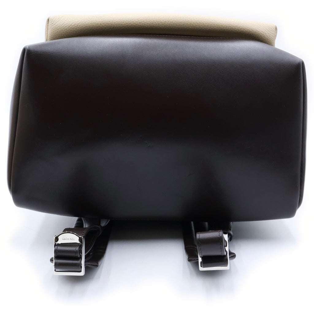 TOM FORD(トムフォード) バックリー バックパック リュック カーフレザー ベージュ/ブラウン H0397-LCL213S
