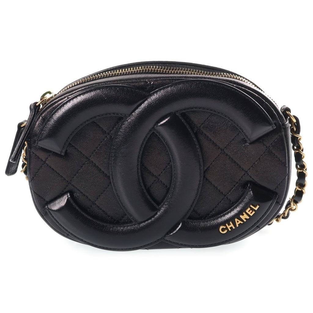 CHANEL(シャネル) ビッグココ カメラバッグ チェーンショルダーバッグ ブラック ラムスキン 30番台 AS1757 ゴールド金具 レディース