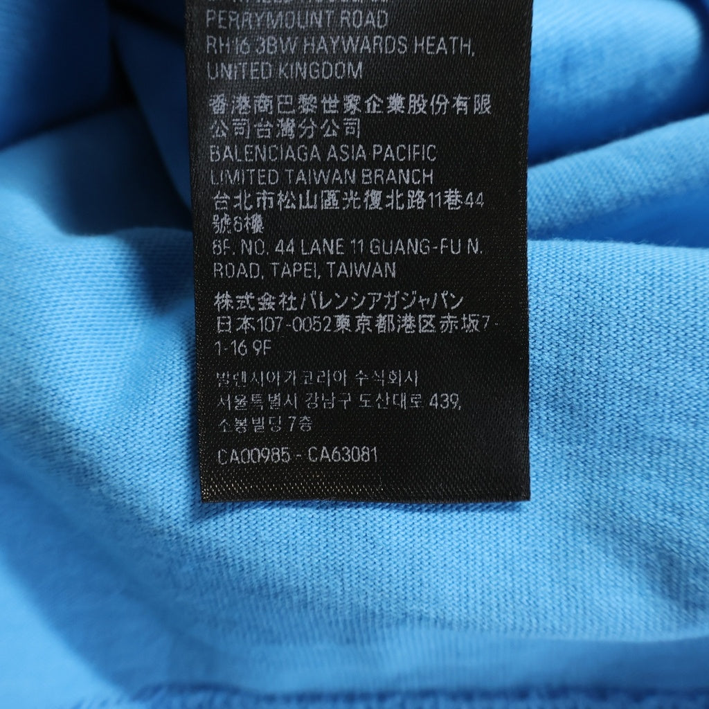 BALENCIAGA(バレンシアガ) 22AW Political Campaign Logo T-Shirt キャンペーンロゴ クルーネック半袖Tシャツ ブルー 641675