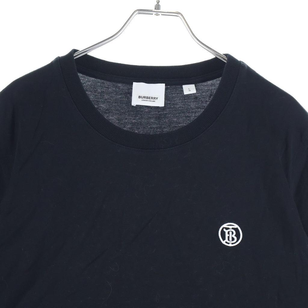 BURBERRY(バーバリー) ロゴワッペン刺繍 クルーネック半袖Tシャツ カットソー ブラック #L 8052965 レディース
