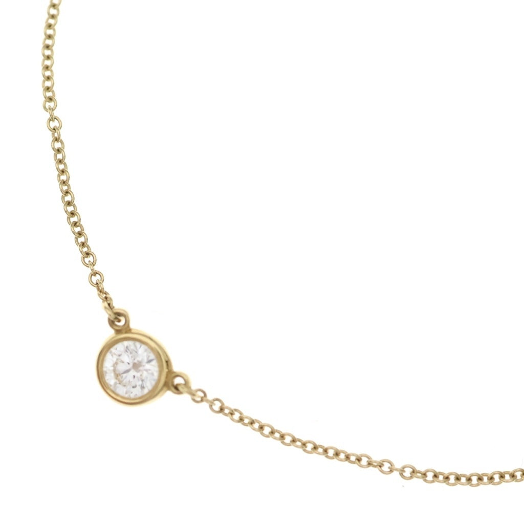 TIFFANY & Co.(ティファニー) バイザヤード ダイヤネックレス ペンダント チェーン イエローゴールド 750YG 0.25ct レディース