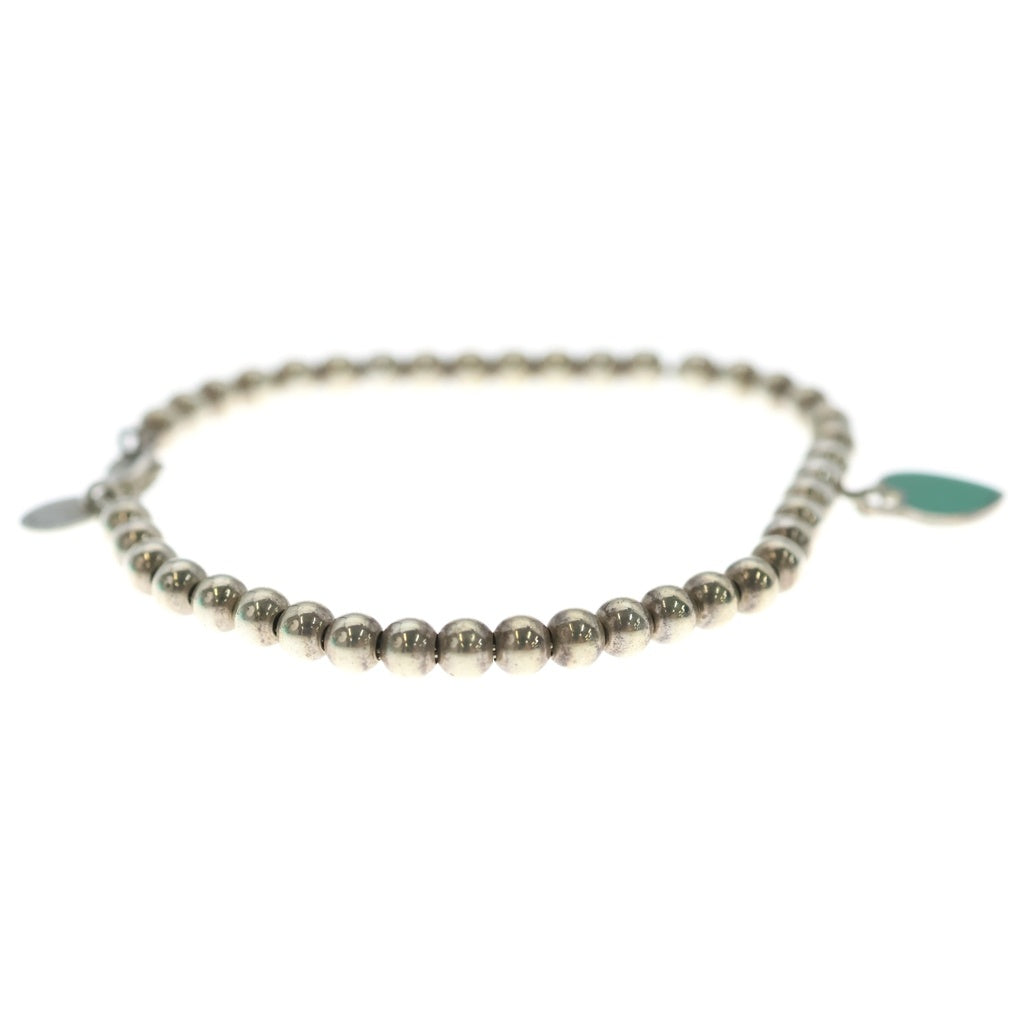 TIFFANY & Co.(ティファニー) リターントゥ ハートタグ ビーズ ブレスレット シルバー×ティファニーブルー Ag925 レディース