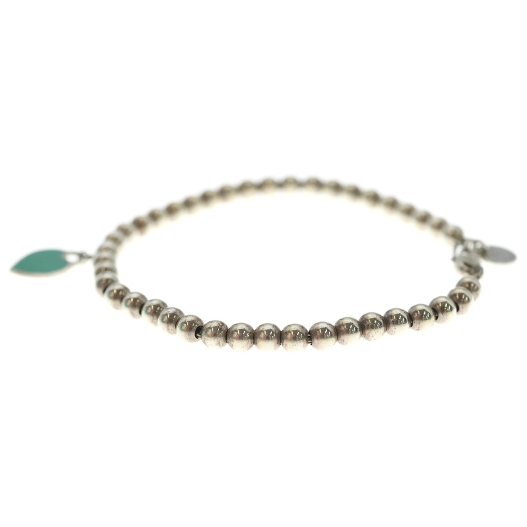 TIFFANY & Co.(ティファニー) リターントゥ ハートタグ ビーズ ブレスレット シルバー×ティファニーブルー Ag925 レディース