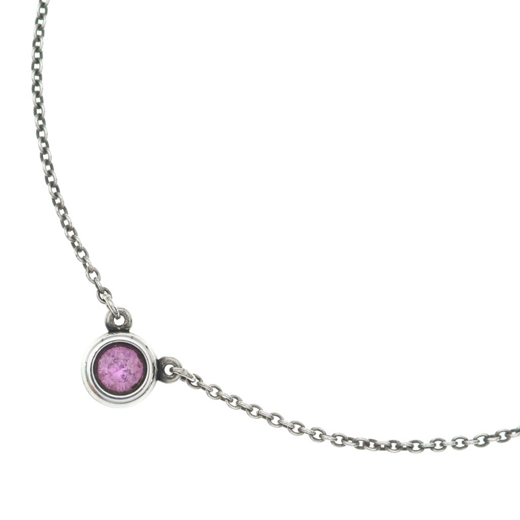 TIFFANY & Co.(ティファニー) バイザヤード ピンクサファイア ネックレス ペンダント チェーン シルバー×ピンク Ag925 レディース
