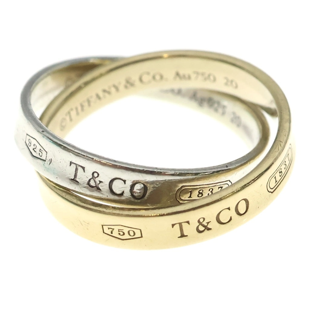 TIFFANY & Co.(ティファニー) 1837 インターロッキング サークル リング シルバー×イエローゴールド #12.5 レディース