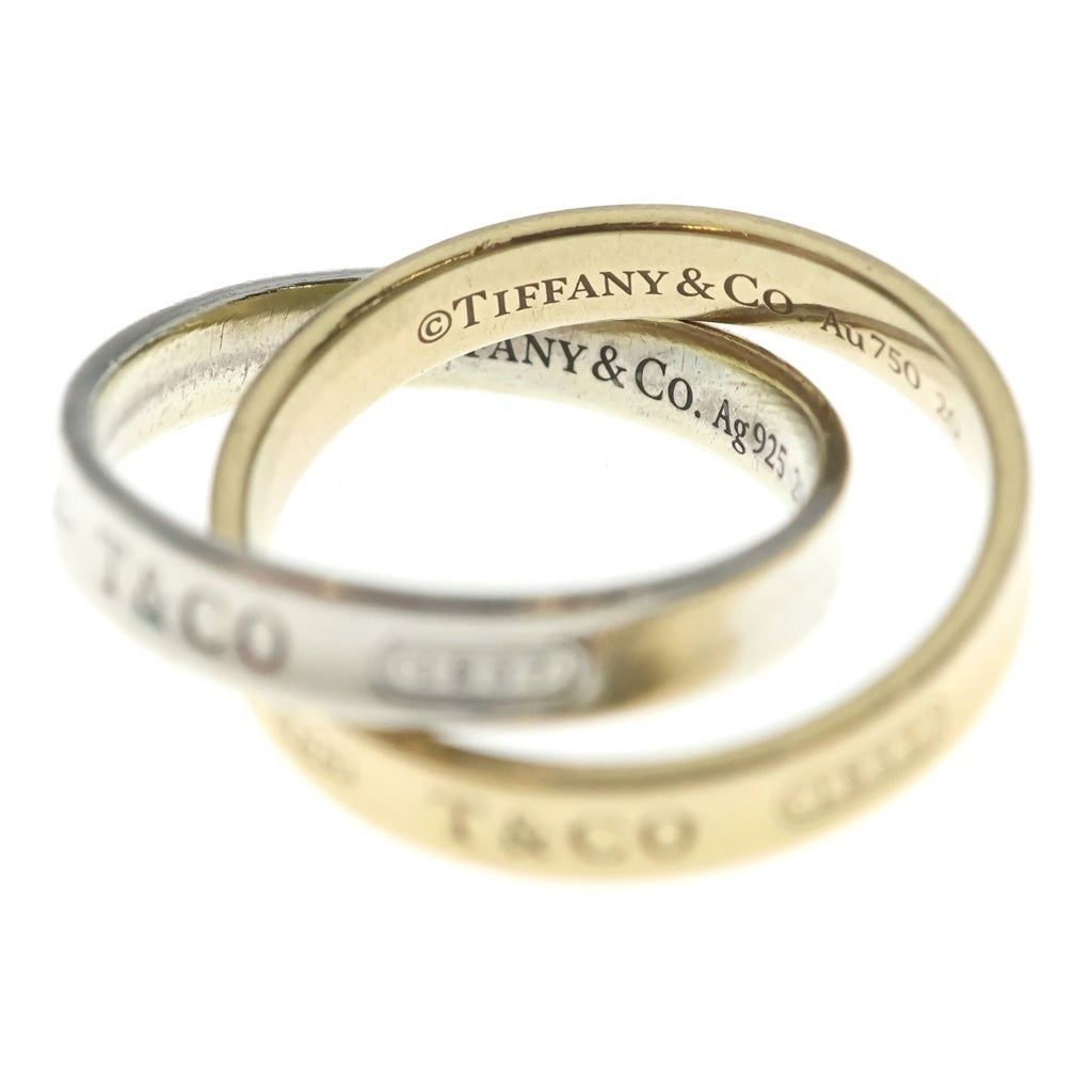 TIFFANY & Co.(ティファニー) 1837 インターロッキング サークル リング シルバー×イエローゴールド #12.5 レディース