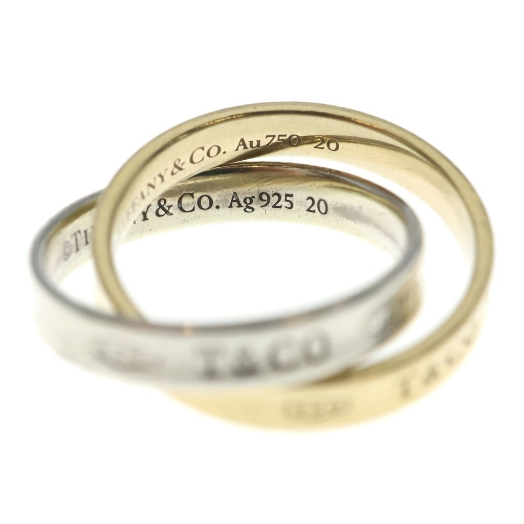 TIFFANY & Co.(ティファニー) 1837 インターロッキング サークル リング シルバー×イエローゴールド #12.5 レディース
