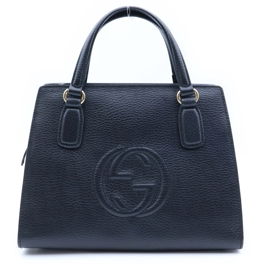 GUCCI(グッチ) ソーホー 2WAYショルダーバッグ ハンドバッグ ブラック レザー 607722 ゴールド金具 レディース