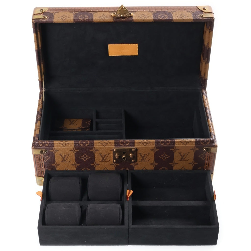 LOUIS VUITTON(ルイヴィトン) ×NIGO ニゴー モノグラム ストライプ LVスクエアード コフレ アクセソワール バッグインポーチ ブラウン M20463 レディース