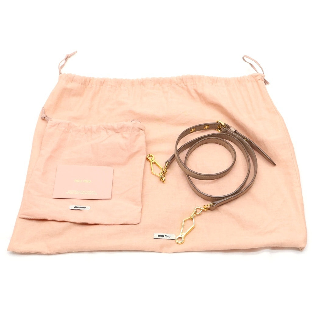 miumiu(ミュウミュウ) マドラス 2WAYハンドバッグ ショルダーバッグ ローズピンク×ベージュ レザー ゴールド金具 レディース