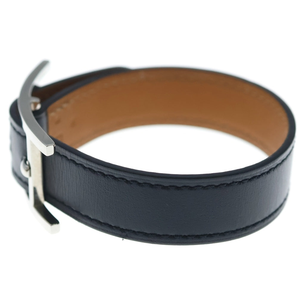 HERMES(エルメス) アピ3 ブレスレット バングル ブラック×ゴールド スイフトレザー □K刻印 レディース