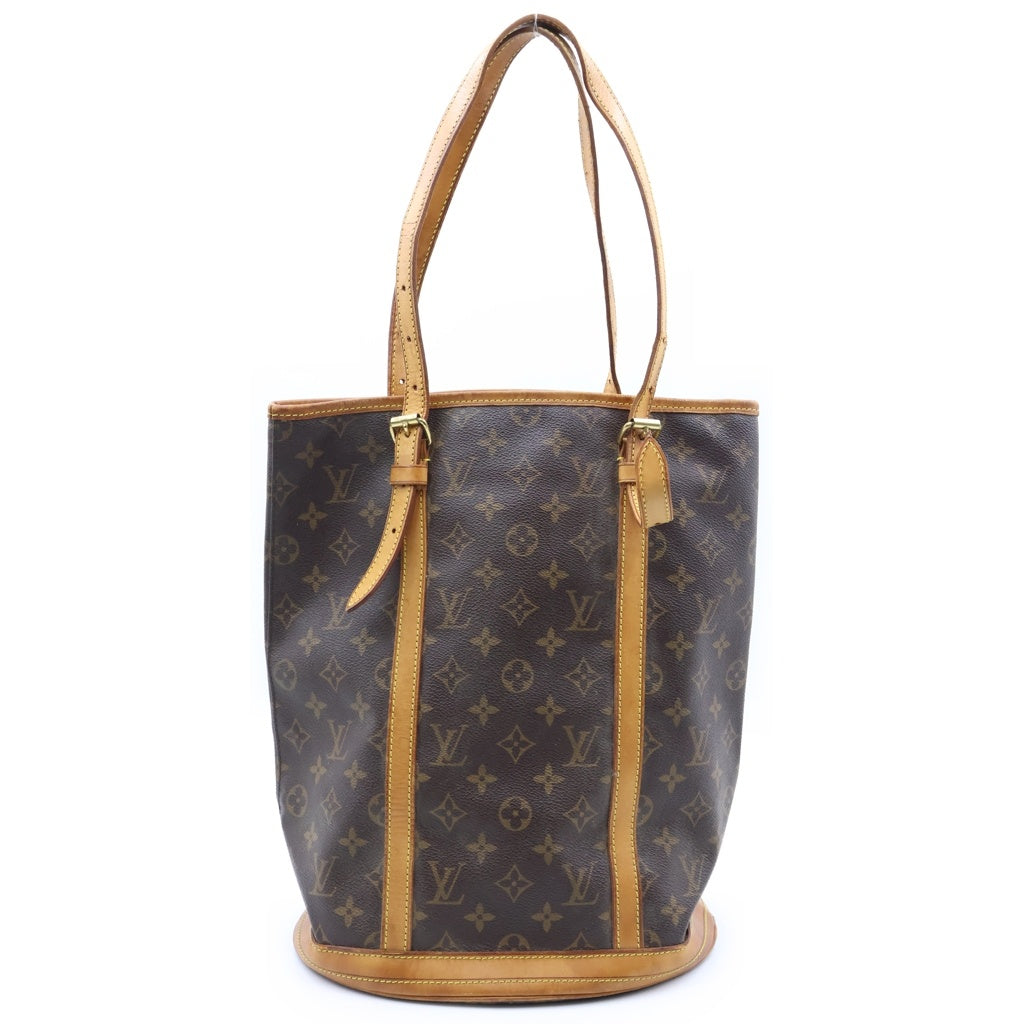 LOUIS VUITTON(ルイヴィトン) モノグラム バケットGM ハンドバッグ トートバッグ ブラウン レザー×PVC M42236 ゴールド金具 レディース
