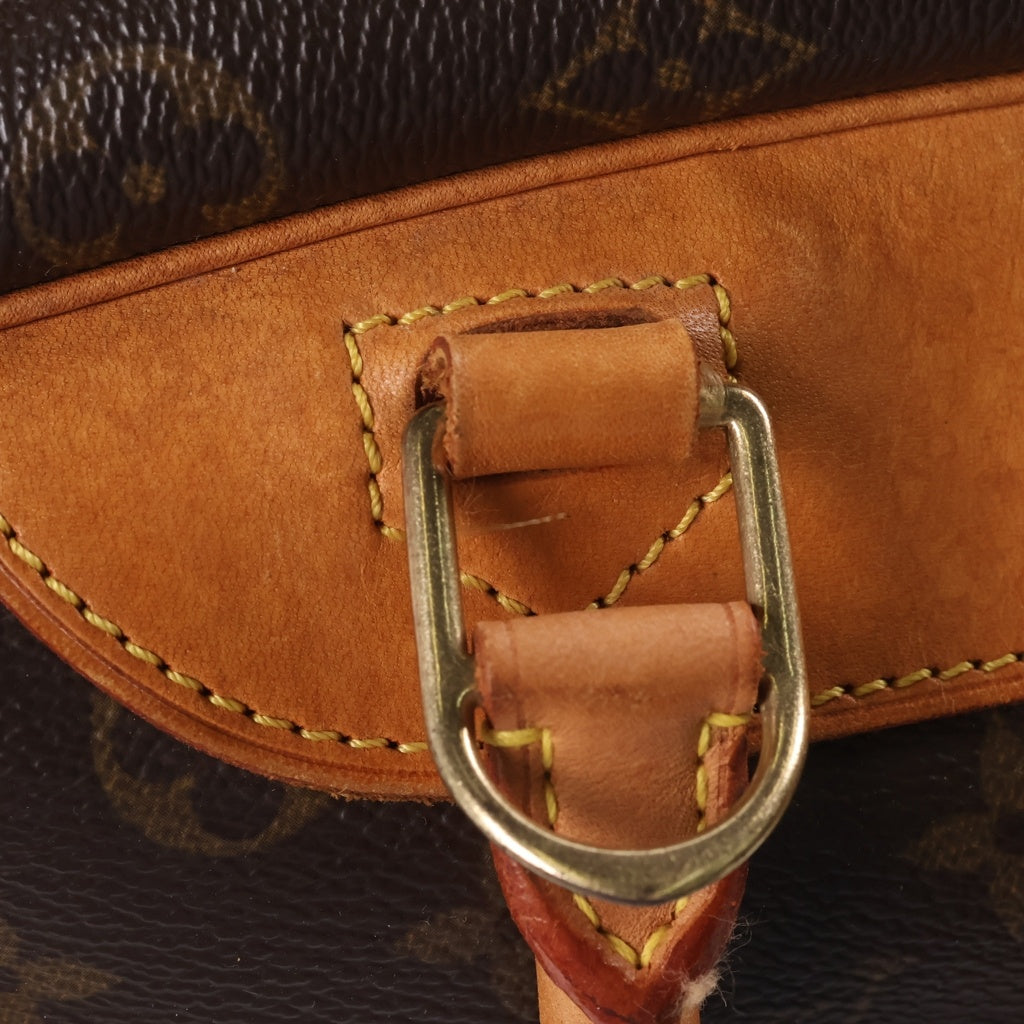 LOUIS VUITTON(ルイヴィトン) モノグラム ドーヴィル ハンドバッグ ブラウン レザー×PVC M47270 ゴールド金具 レディース