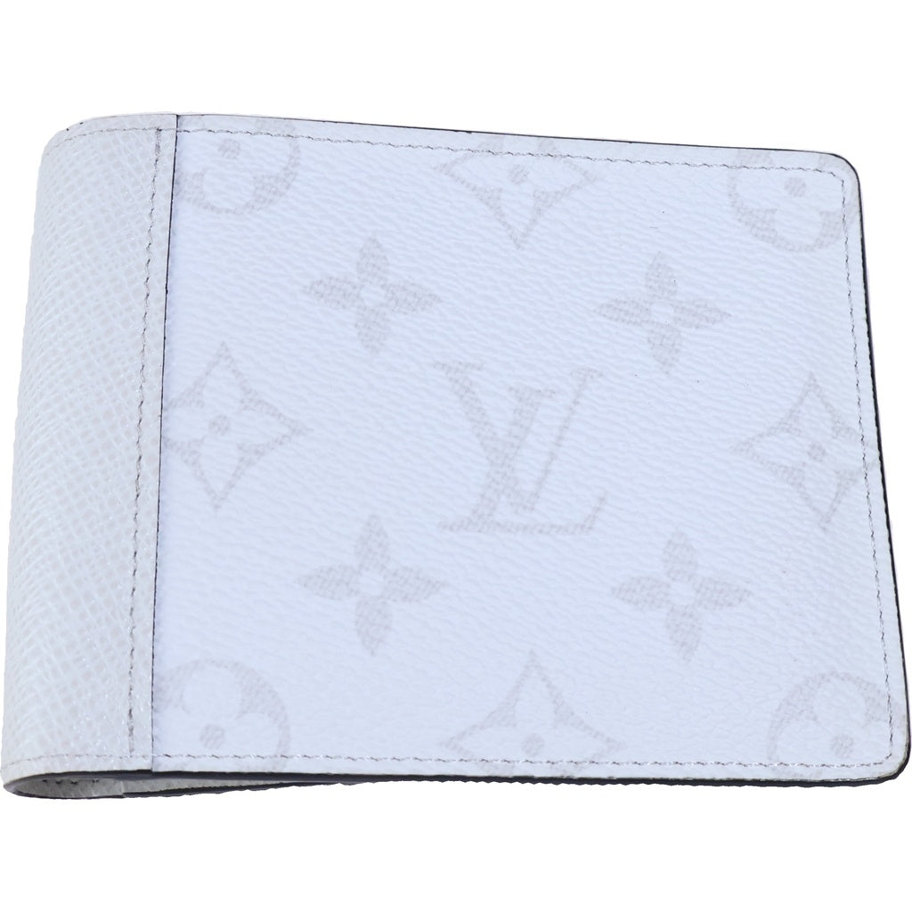 LOUIS VUITTON(ルイヴィトン) タイガラマ ポルトフォイユ ミュルティプル アンタークティカ コンパクトウォレット 二つ折り財布 カードケース ホワイト レザー M30896
