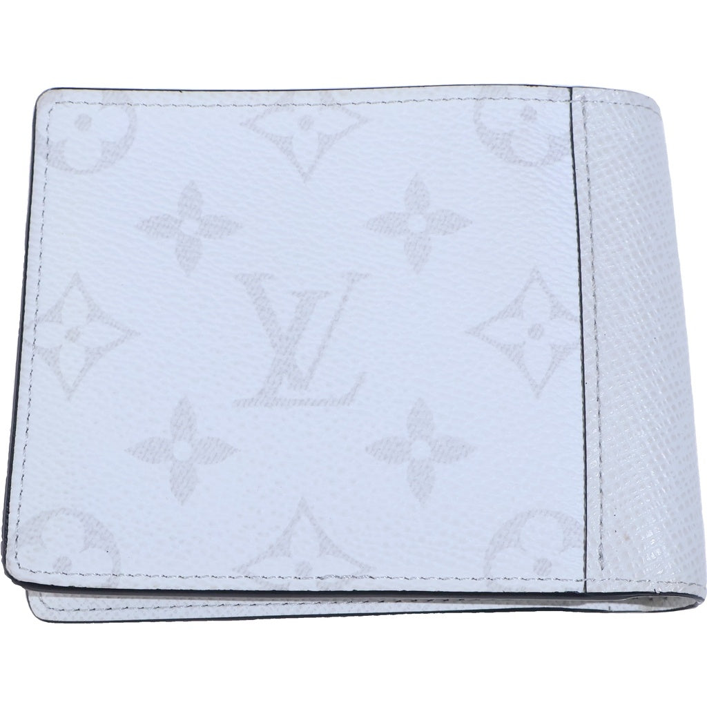 LOUIS VUITTON(ルイヴィトン) タイガラマ ポルトフォイユ ミュルティプル アンタークティカ コンパクトウォレット 二つ折り財布 カードケース ホワイト レザー M30896