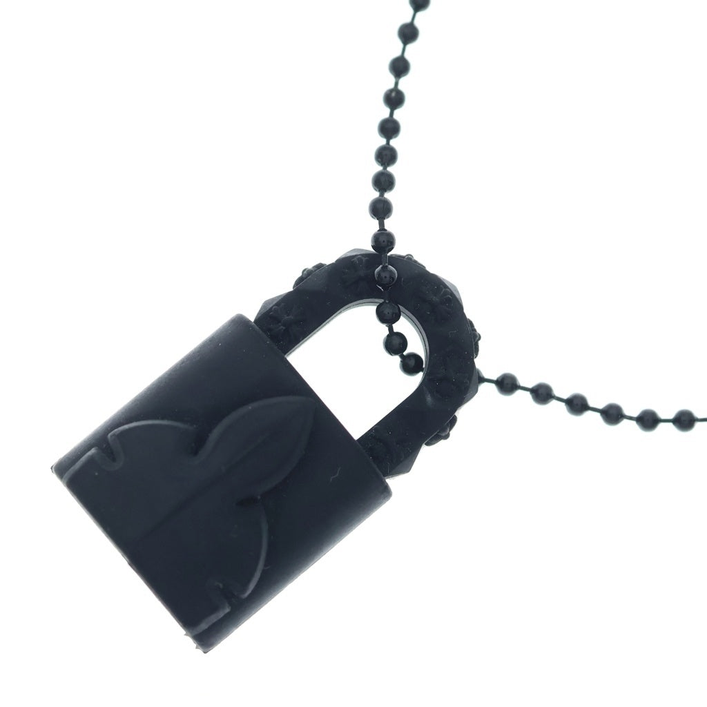 CHROME HEARTS(クロムハーツ) RUBBER PADLOCK FLERKNEE SLCN パドロック フレアニー ラバーネックレス シリコン ブラック