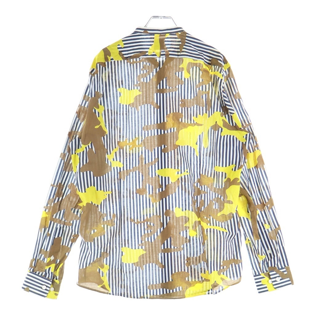 BOSS(ボス) スタンドカラーストライプ柄シャツ マルチカラー #L