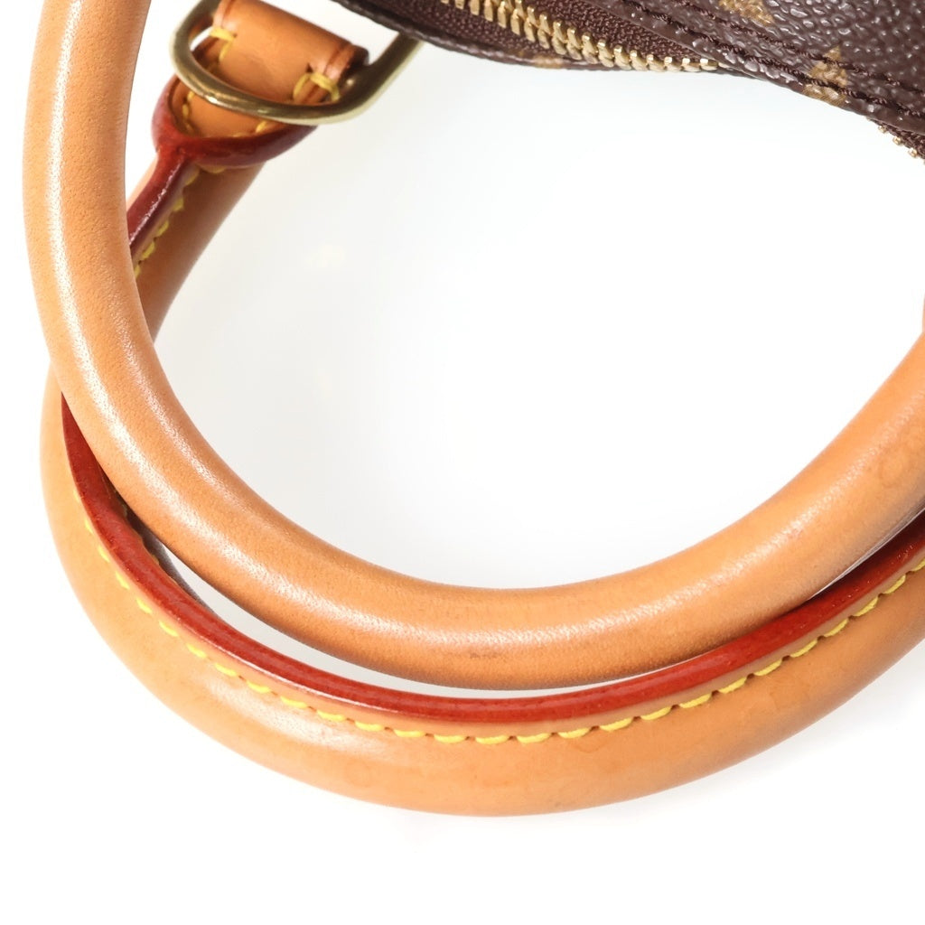 LOUIS VUITTON(ルイヴィトン) モノグラム アルマPM ハンドバッグ ブラウン レザー×PVC M51130 ゴールド金具 レディース