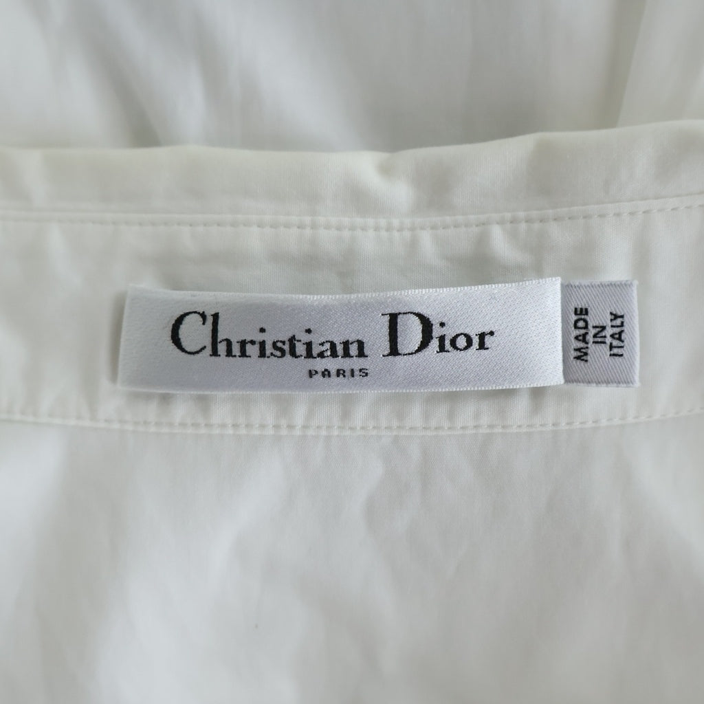 Christian Dior(クリスチャンディオール) BEE ビー 刺繍 コットンノースリーブブラウス シャツ ホワイト #34 211B75A3356 レディース