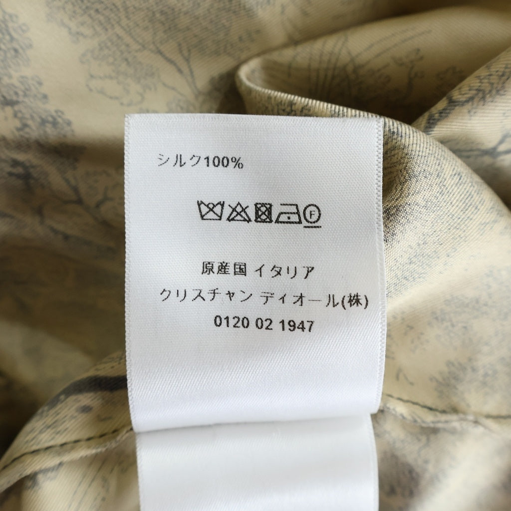 Christian Dior(クリスチャンディオール) 総柄 シルクロングガウン 羽織 ローブ ベージュ×ブラック #40 111V35A6805 レディース