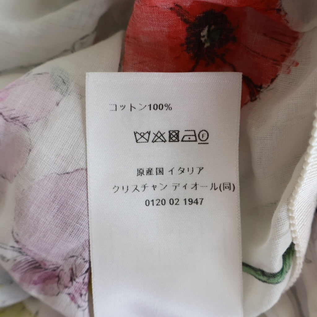 Christian Dior(クリスチャンディオール) フローラルプリント ショートスリーブ バックジップロングワンピース 花柄 ホワイト #34 351R76A3763 レディース