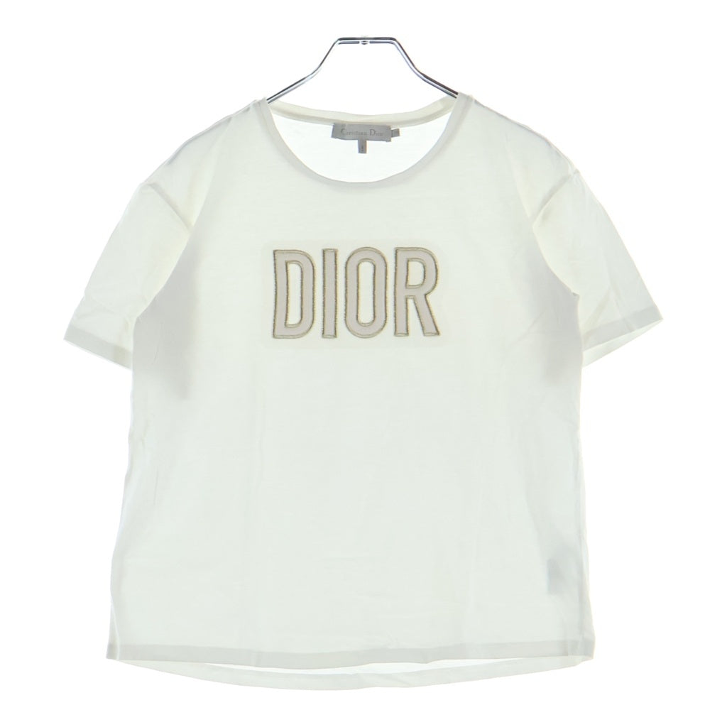 Christian Dior(クリスチャンディオール) キッズ フロントロゴ刺繍半袖コットンTシャツ カットソー ホワイト #13 2SBM13TEEN レディース