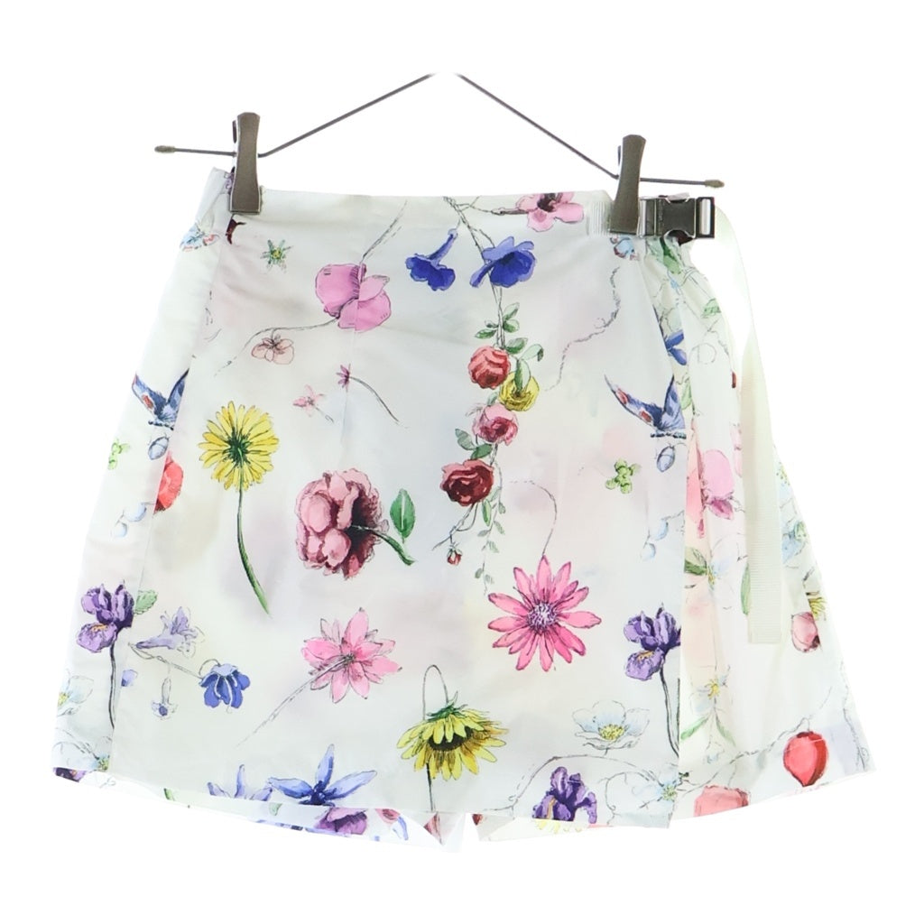 Christian Dior(クリスチャンディオール) 23FW フローラルプリント バックル キュロットミニスカート ホワイト #34 357P15A2263 レディース
