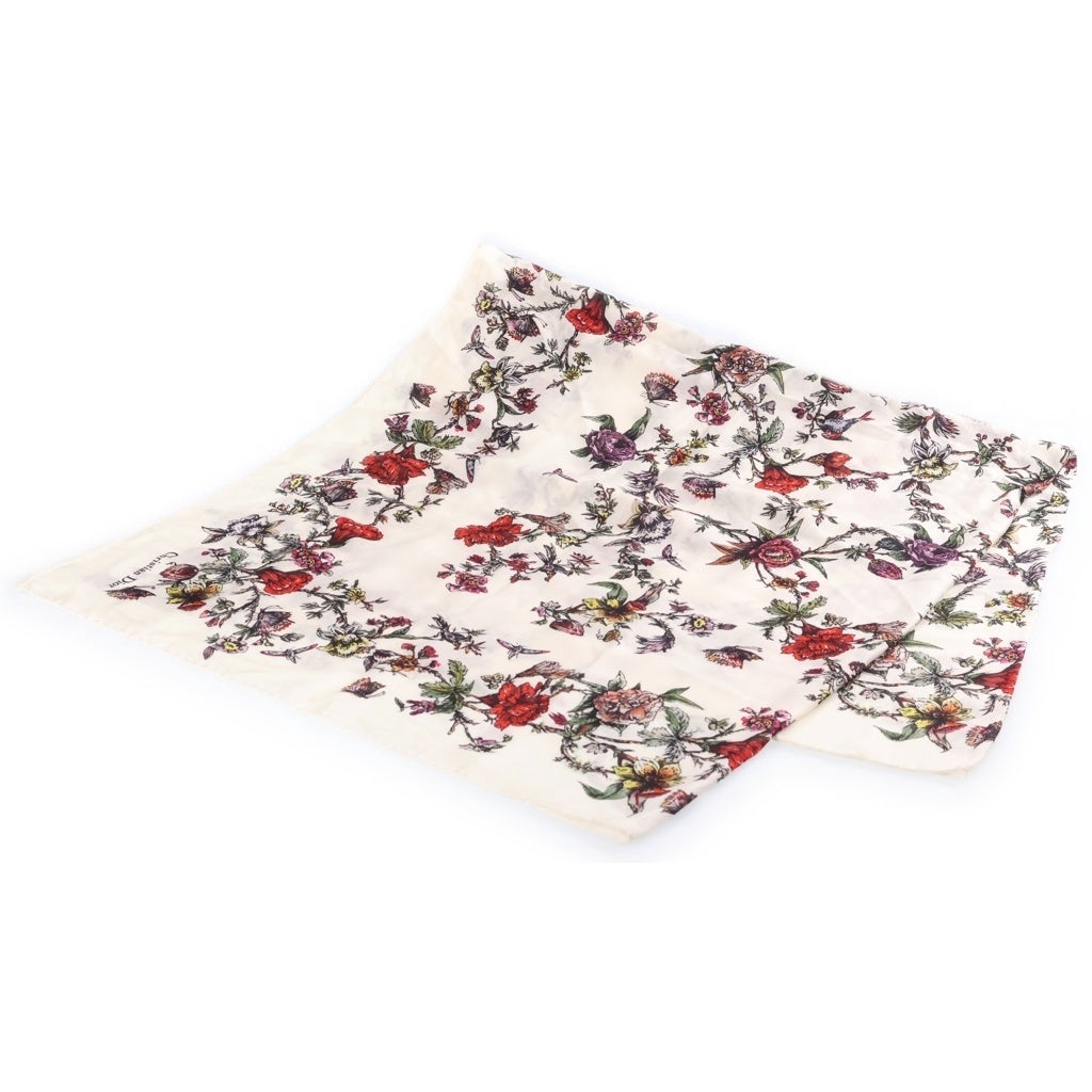 Christian Dior(クリスチャンディオール) カシミヤ混 フローラルプリント 花柄 ストール アイボリー 31FLO140I050 レディース