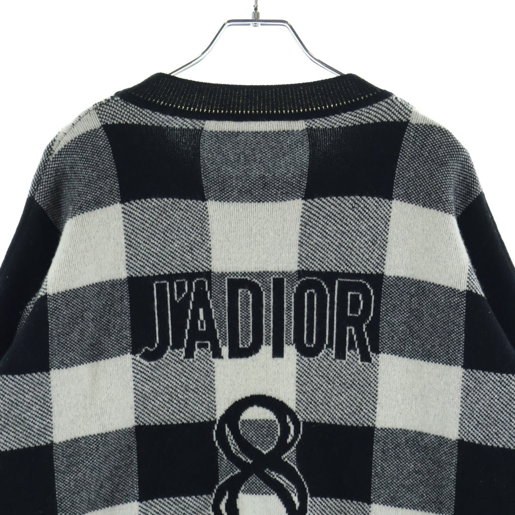 Christian Dior(クリスチャンディオール) ジャディオール ギンガムチェック クルーネックニット ブラック×ホワイト #38 45S55AM010 レディース