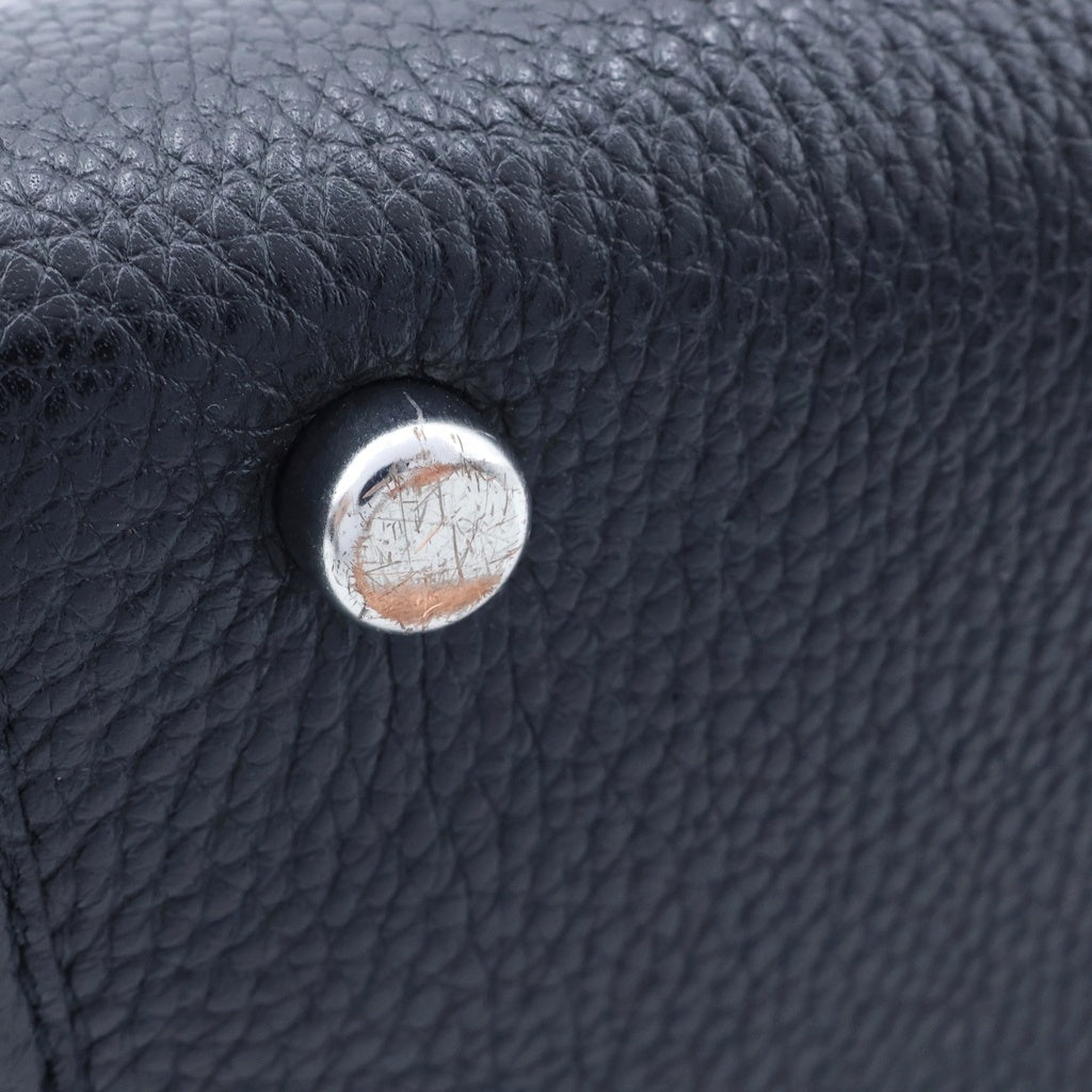 COACH(コーチ) デンプシー トート22 ハンドバッグ ブラック レザー×キャンバス C8417 シルバー金具 レディース