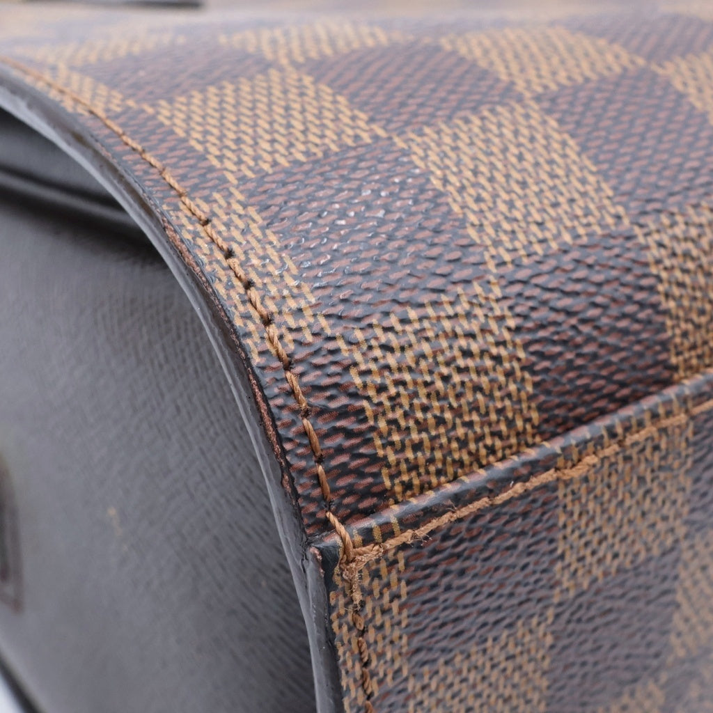 LOUIS VUITTON(ルイヴィトン) ダミエ トリアナ ハンドバッグ ブラウン レザー×PVC N51155 ゴールド金具 レディース