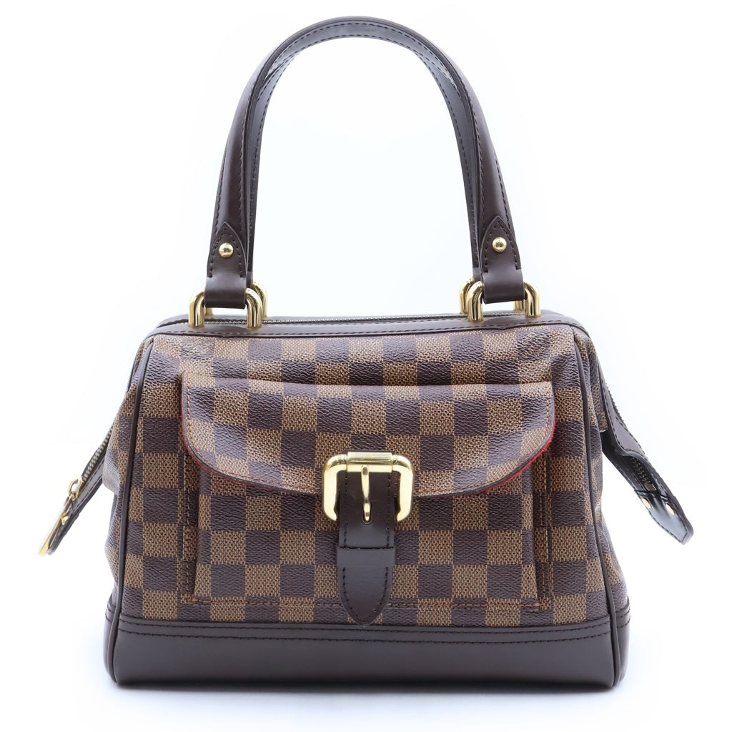 LOUIS VUITTON(ルイヴィトン) ダミエ ナイツブリッジ ハンドバッグ ブラウン レザー×PVC N51201 ゴールド金具 レディース
