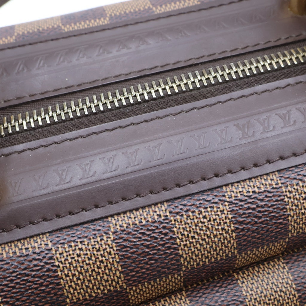 LOUIS VUITTON(ルイヴィトン) ダミエ ナイツブリッジ ハンドバッグ ブラウン レザー×PVC N51201 ゴールド金具 レディース