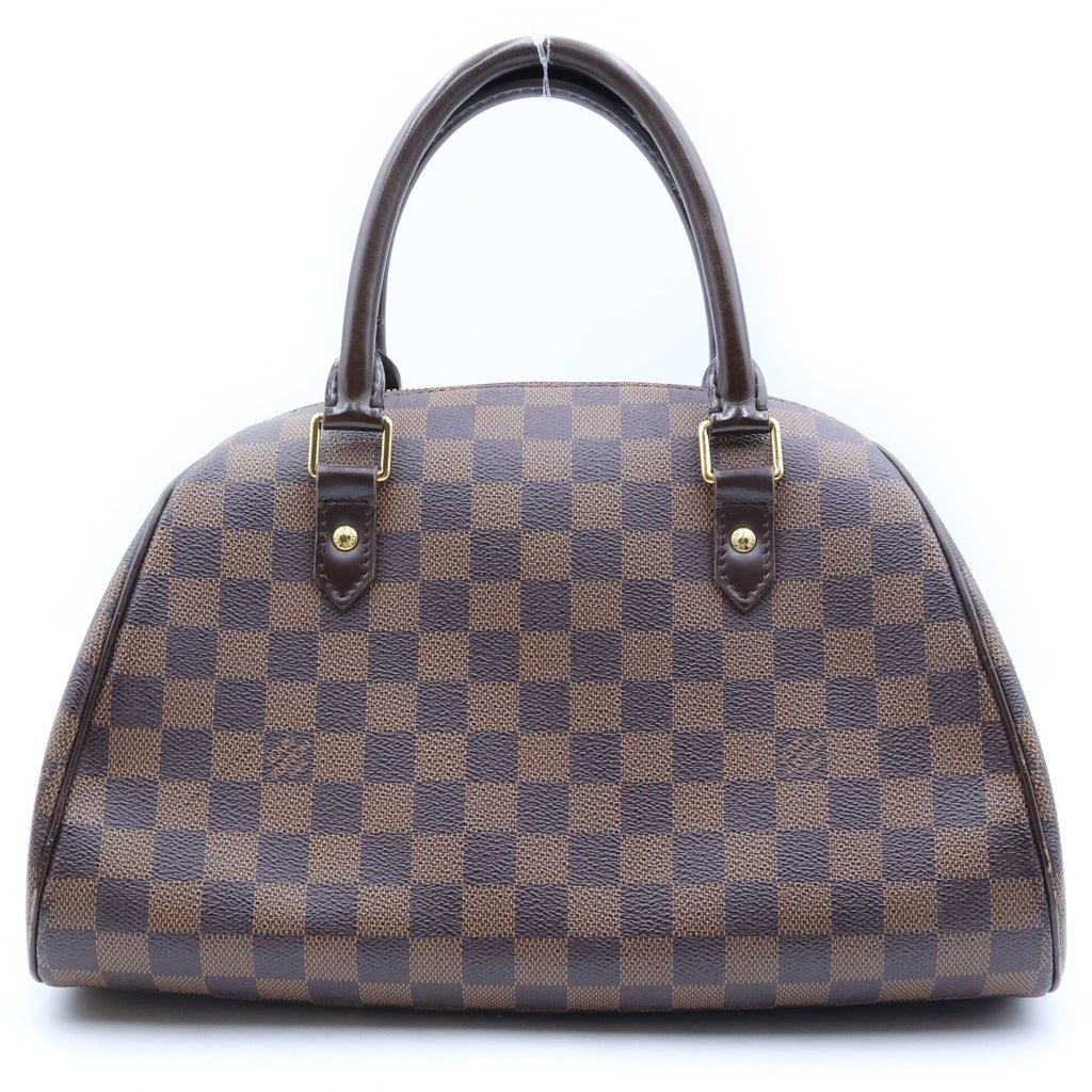 LOUIS VUITTON(ルイヴィトン) ダミエ リベラMM ハンドバッグ ブラウン レザー×PVC N41434 ゴールド金具 レディース