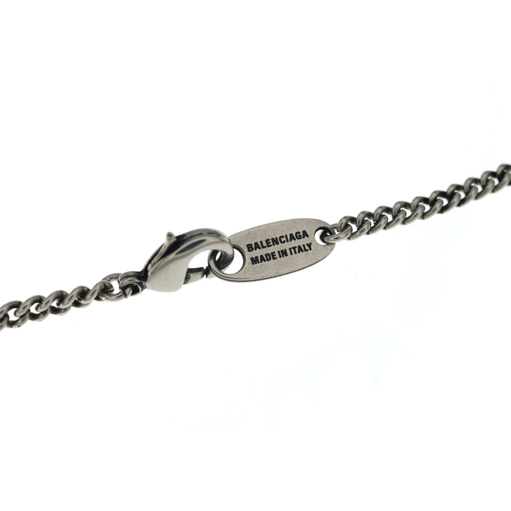BALENCIAGA(バレンシアガ) BB ICON ロゴアイコンネックレス ペンダント チェーン シルバー レディース